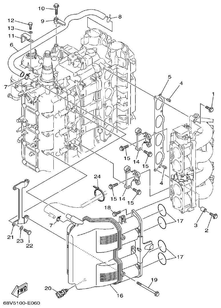 Yamaha 20 INTAKE 1 parts diagram